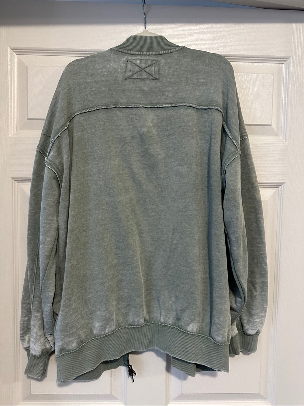 We The Free Washed Oversized Sage Green Bomber Jacket - Picture 3 of 4